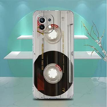 Imagem de Estojo transparente para Xiaomi Mi Poco X3 NFC M3 Pro F3 F1 11 Lite 12 Nota 10 11T 9T Capa de telefone transparente Cassete de fita magnética de rádio, C10, para Pocophone F1