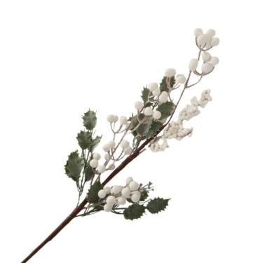 Imagem de Galho Decorativo Com Frutinhas Brancas 75cm
