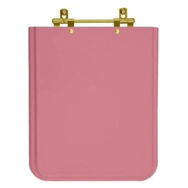 Imagem de Assento Sanitário Poliester Square Wild Rose (Rosa) para vaso Incepa com Ferragem Dourada