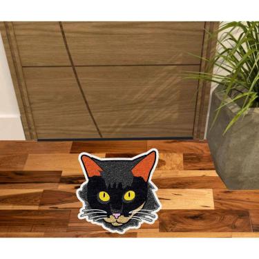 Imagem de Tapete Capacho Diferenciado Gato Preto, Tapetes De Pets E Outros  Animais Diferenciados.