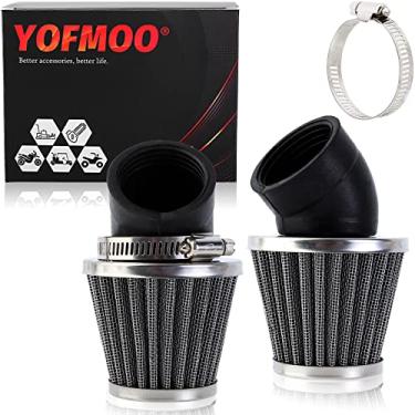 Imagem de YOFMOO 2 pçs 41 mm 42 mm 43 mm 1,65 polegadas filtro limpador 45 graus angular para 125cc-150cc 200cc 250cc motocicleta ATV Quad Scooter Go Kart Moped Chopper Pit Dirt Pocket Mini Super Bike GY6 PZ24