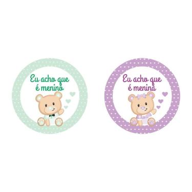 Imagem de 100 Adesivos Personalizados Chá Revelação Menino E Menina