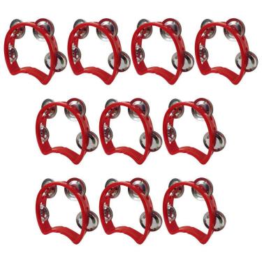 Imagem de Kit 10 Pandeiros Meia Lua Infantil Vermelho New York