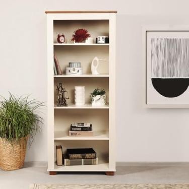 Imagem de Estante para Livros 4 Prateleiras Ananda Cabecasa Madeiramadeira Off White/mel