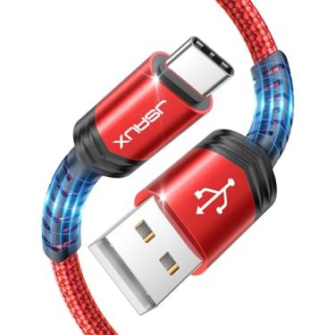 Imagem de Cabo USB-C para USB A 3.1A de carregamento rápido [2 pacotes de 1 m], cabo carregador JSAUX USB tipo C compatível com Samsung Galaxy S20 S10 S9 S8 A51 A13, Note 20 10, LG G8 G7, iPhone 15/15 Pro Max USB C carregador vermelho