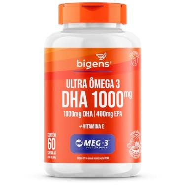 Imagem de Ultra Omega 3, DHA 1000mg, 400mg EPA, com vitamina E, Certificado MEG-3, 60 Cápsulas, Bigens (Unidade)