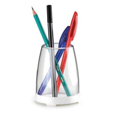 Imagem de Porta Lápis Caneta Treco Organizador Branco Transparente Maxcril Waleu | Office | Escritório | Organização | Pen Holder