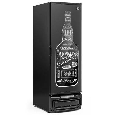 Imagem de Cervejeira Vertical Com Porta Cega Adesivada Gcb57 Gelopar Refrigerador 578 Litros Preto 220v