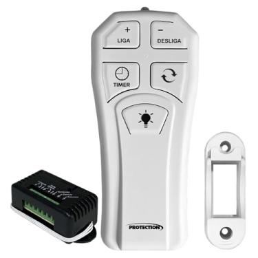 Imagem de Controle Remoto Para Ventilador De Teto E Lâmpada PT-355 Branco Protection Compatível Com Alexa