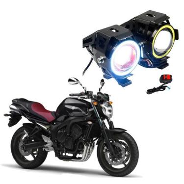 Imagem de Par Farol de Milha Angel Eye U7 para Moto Yamaha FZ 6 N 2008 2009 - U7