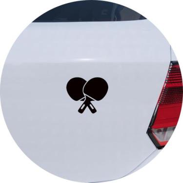 Imagem de Adesivo de Carro Raquetes de Tênis de Mesa Ping Pong - Cor Preto - Mel
