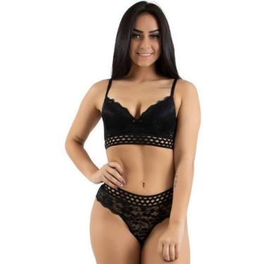 Imagem de Conjunto Diluxo Bojo Detalhe em Elástico Preto, Mulher, M, Preto
