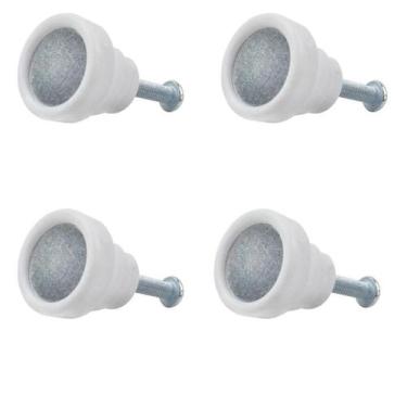 Imagem de Puxador simples box banheiro acrilico branco  pia kit 4 pcs - MOB COMP