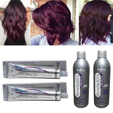 Imagem de Kit Tinta Marsala 02 Coloração e 02 OX 20 90ml Mairibel