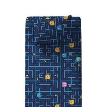 Imagem de Jogo De Cama Solteiro Infantil Pac Man Azul 2 Peças - Doce Vida, Azul,