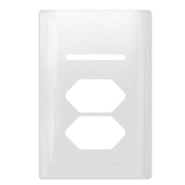 Imagem de Placa Novara Branco 4x2 1 Interruptor E 2 Tomadas - DICOMPEL, BRANCO