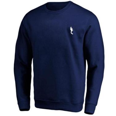 Imagem de Moletom Masculino Polo Blu Sem Capuz Casual Conforto Dia a Dia, Azul m