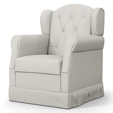 Imagem de Poltrona de Amamentação e Descanso Fixa Lucy P04 Linho Off White - Mpo