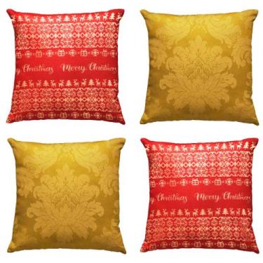 Imagem de Kit 4 Capas de Almofada de Natal Natalina Decorativas 45 x 45 - Millen