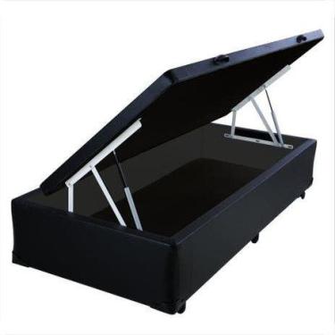 Imagem de Base Cama Box Baú Solteiro RC Sono Leve 42x88x188, Sintético, Preto