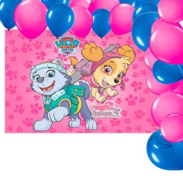 Imagem de Kit festa Patrulha Skye E Everest Decoração Painel+ Balões - Piffer