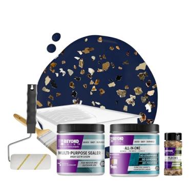 Imagem de Beyond Paint Kit de reforma de bancada com manchas de bronze Oxford com tinta, selador, manchas e ferramentas para bancadas, azul marinho