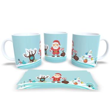 Imagem de Canecas de Porcelana Personalizadas Papai Noel - Estampa Sublimada, Mo