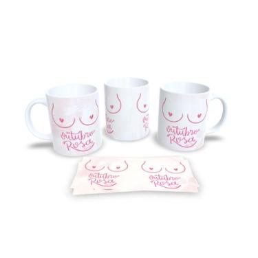 Imagem de Canecas Branca de Porcelana Personalizadas Outubro Rosa - Estampa Subl