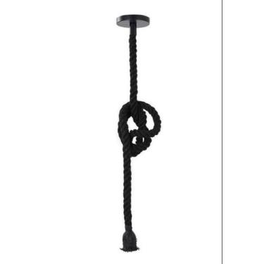 Imagem de Pendente Rustico Corda 180cm 1xE27 - Preto  Simples - 2034 - IP20 - MB