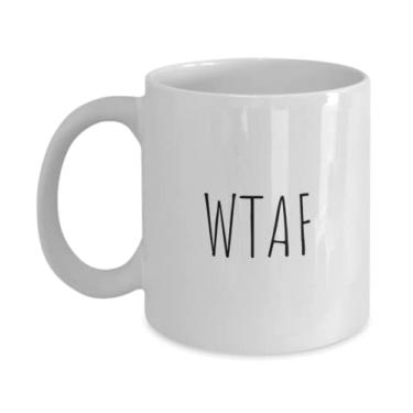 Imagem de Caneca WTAF, Caneca What The Actual F**k, Xícara de Café WTAF, Caneca de Café Engraçada, Caneca de Profanidade, Caneca de Café Sarcástica