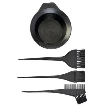 Imagem de Kit Para Pintura de Cabelo 3 Pincel + 1 Pote Linha Hair 4 Peças - JW S