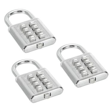 Imagem de PATIKIL Cadeado de combinação de 8 botões de dígitos, pacote com 3, mecanismo de bloqueio de 4 posições, botão de pressão, trava digital de segurança para academia, caixa de ferramentas de armário
