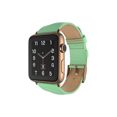 Imagem de Snakehive Pulseira de couro genuíno compatível com Apple Watch | Serve para Apple Watch SE de 38 mm, 40 mm, 41 mm e séries 1, 2, 3, 5, 6 7, 8 e Watch SE | Feita à mão para mulheres e homens | Versão