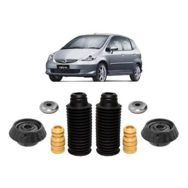 Imagem de 2 Kit Coxim Batente Dianteiro Honda Fit 2005 2006 2007 2008 - Qualykit