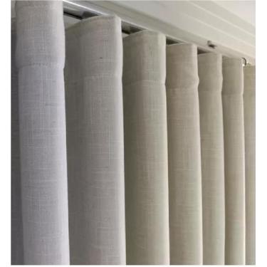 Imagem de Cortina Linho Forro Blackout 3,00m Alt. Sob Medida P/ Trilho - Cortina