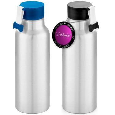 Imagem de Kit 2x Squeeze Alumínio 570 ml Phase TopGet Azul e Preto