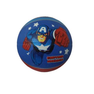 Imagem de Bola basquete marvel capitao america azul/vermelho tam 3