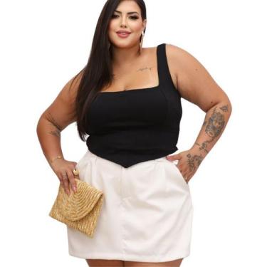Imagem de Conjunto Moda Plus Size Feminina Cropped Corset e Short Saia Balada - 