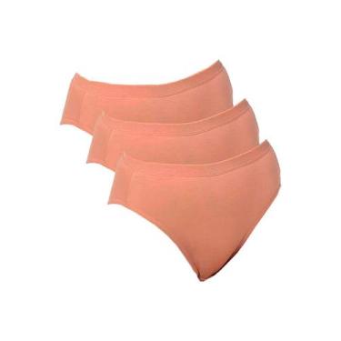 Imagem de Kit com 3 Calcinhas Alta Lithos Demillus 26014/56014, Bege, G