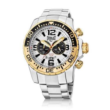 Imagem de Relógio Pulso Everlast Masculino Cronógrafo Aço E653, Prata
