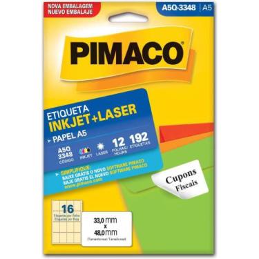 Imagem de Etiquetas A5 A5Q-3348 12 Folhas 33,0 X 48,0 MM - INKJET + Laser - Pima
