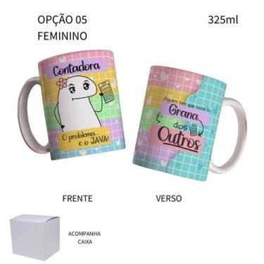 Imagem de Caneca 325ml Flork Profissões Contador Contadora - LARANJA E MIMOS