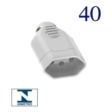 Imagem de Tomada Pino Fêmea 2p Plug Bipolar Adaptador 10a + Terra C/40 - PERLEX,