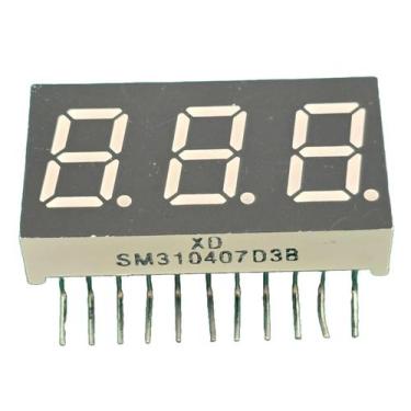 Imagem de 10x Display 7 Seg Anodo Vermelho 3 Digitos 16x30mm 90º Xd