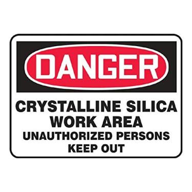 Imagem de Accuform Sinal de segurança "Danger Crystalline Silica Work Area...", Aluma-Lite™, 18 x 25 cm (MCHG145XL)