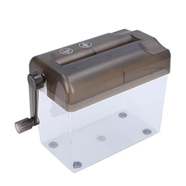 Imagem de Mini Trituradora de Papel Manual, Triturador Manual Portátil Com Cesta de 1,5l para Escritório, Escola, Casa, Triturador de Papel A6 (GREY)