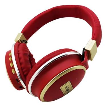 Imagem de Fone de Ouvido Headphone Bluetooth 5.0 Sem Fio On-ear Estéreo 2247D Wireless Academia Treino Bateria (Vermelho)