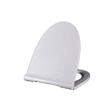 Imagem de Assento de vaso sanitário v/u, espessamento universal, tampa de vaso sanitário de resina de ureia-formaldeído, branco-43.2-48.2 * 38cm