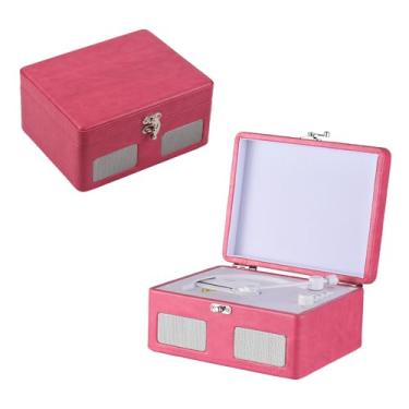 Imagem de Leitor de CD, Alto-falantes Duplos HiFi Sound USB TF Portátil Sem Fio, para Casa, Escritório (Rosa)