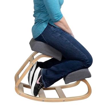 Imagem de RRI Goods Cadeira Ergonômica de Escritório Acolchoada Confortável com Suporte Postural, Banco de Balanço Angular e Assento Equilibrado, Alí́vio Natural para Dor no Pescoço ou Nas Costas